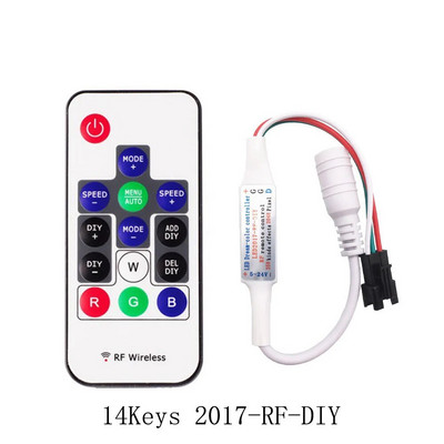 WS2811 WS2812B LED Pixel Light Strip Controller MINI 3Keys 14/17/21Keys USB/DC Led Tape Daljinski upravljač DC5V-24