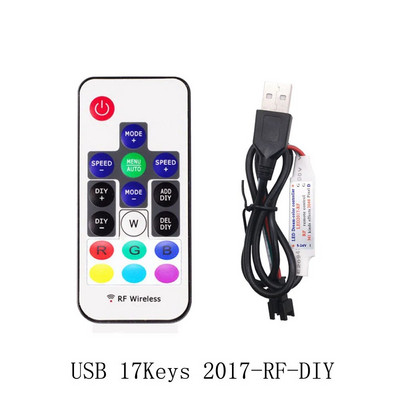 WS2811 WS2812B LED Pixel Light Strip Controller MINI 3Keys 14/17/21Keys USB/DC Led Tape Daljinski upravljač DC5V-24