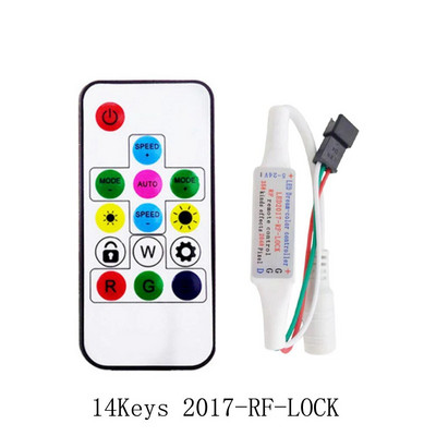 WS2811 WS2812B LED Pixel Light Strip Controller MINI 3Keys 14/17/21Keys USB/DC Led Tape Daljinski upravljač DC5V-24