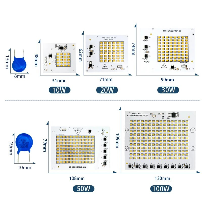 LED lámpagyöngy 10W 20W 30W 50W 100W AC 220V 240V SMD2835 Nincs szükség meghajtóra barkácsolt lámpatest Led izzó spotlámpa kültéri chip lámpa