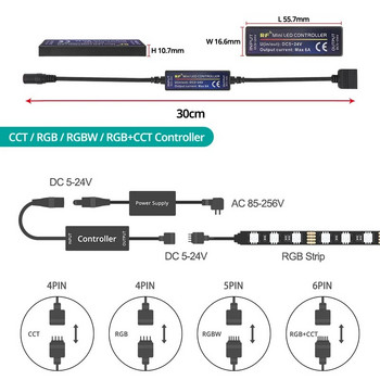 Мини RF 17 / 28 клавишен контролер за LED лента за RGB/RGBW/RGBWW/CCT/RGB+CCT 4pin/5pin/6pin LED лента лента светлина DC5-24V