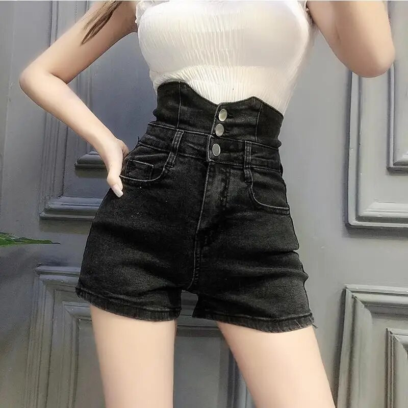 Kratke hlače Ženske uske traperice visokog struka Vintage Ležerne Trendy Minimalističke Sveobuhvatne Ljetne Ženske College Ulzzang Street Novo Ins