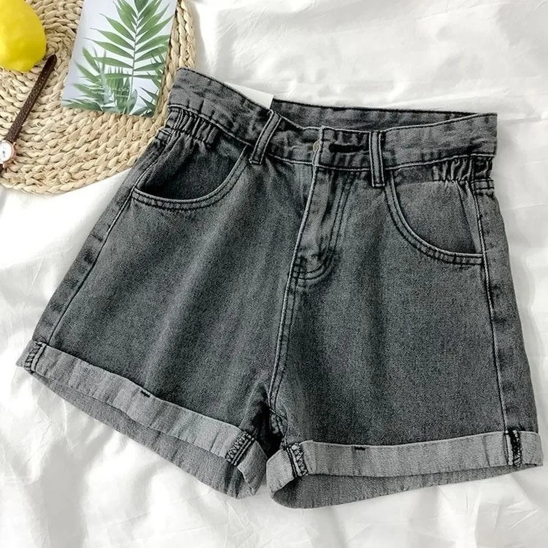 Ženske kratke hlače, korejske, ljetne, s dugmadima, vintage, za slobodno vrijeme, jednostavne, široke, ženske, šik traper kratke, prikladne, najnovije Harajuku 2020.