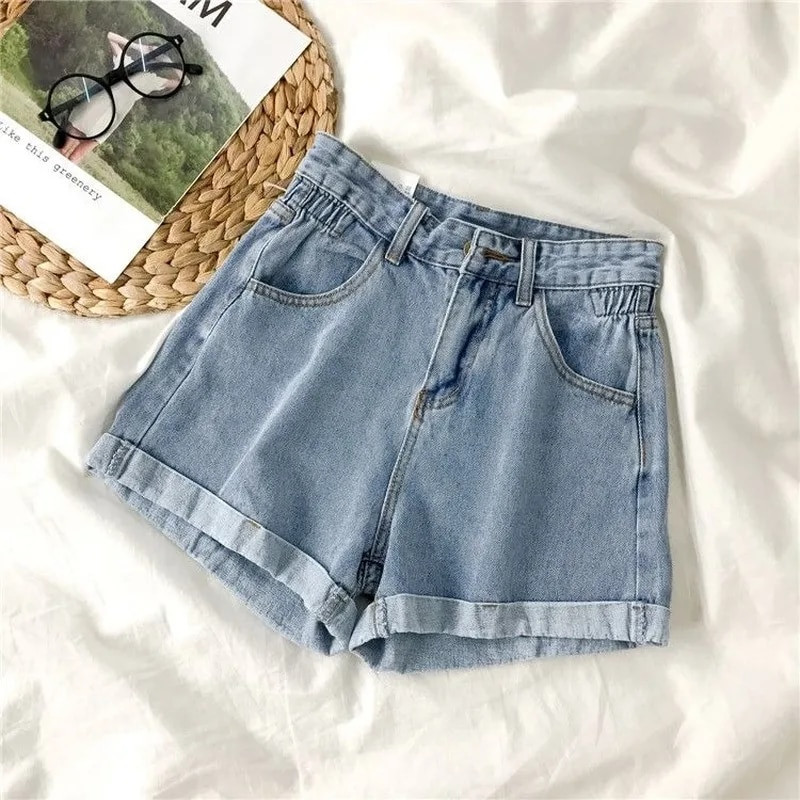 Ženske kratke hlače, korejske, ljetne, s dugmadima, vintage, za slobodno vrijeme, jednostavne, široke, ženske, šik traper kratke, prikladne, najnovije Harajuku 2020.