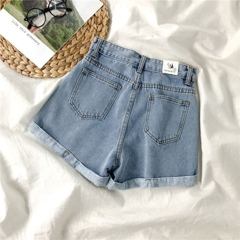 Ženske kratke hlače, korejske, ljetne, s dugmadima, vintage, za slobodno vrijeme, jednostavne, široke, ženske, šik traper kratke, prikladne, najnovije Harajuku 2020.