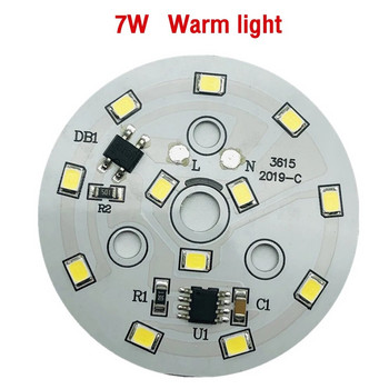 10 τμχ/παρτίδα Τσιπ LED για λάμπα λάμπας 3W 5W 7W 9W SMD 2835 Στρογγυλές χάντρες φωτός AC 220V Λαμπτήρας τσιπ φωτισμού Spotlight Αξεσουάρ