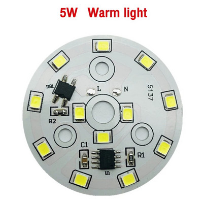 10db/tétel LED chip lámpa izzóhoz 3W 5W 7W 9W SMD 2835 Kerek fénygyöngy AC 220V Izzó Chip Világítás Spotlámpa Tartozékok
