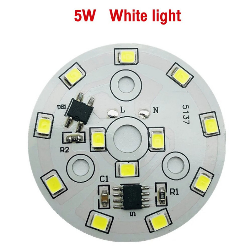 10db/tétel LED chip lámpa izzóhoz 3W 5W 7W 9W SMD 2835 Kerek fénygyöngy AC 220V Izzó Chip Világítás Spotlámpa Tartozékok