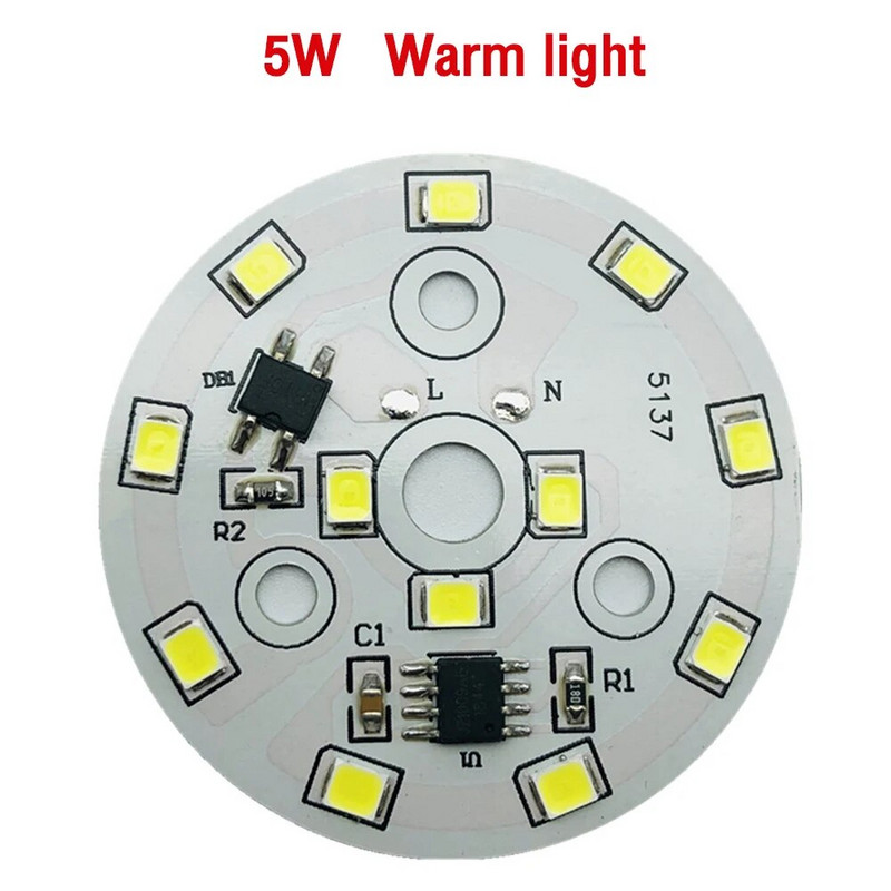 10db/tétel LED chip lámpa izzóhoz 3W 5W 7W 9W SMD 2835 Kerek fénygyöngy AC 220V Izzó Chip Világítás Spotlámpa Tartozékok