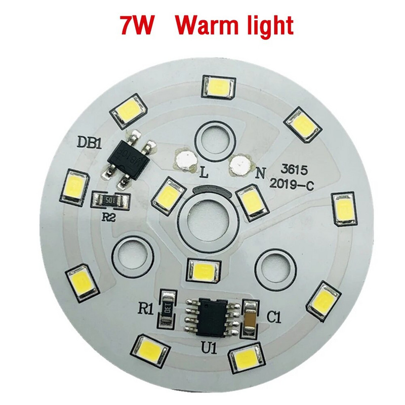 10db/tétel LED chip lámpa izzóhoz 3W 5W 7W 9W SMD 2835 Kerek fénygyöngy AC 220V Izzó Chip Világítás Spotlámpa Tartozékok