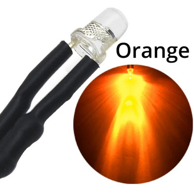 10db 3mm-es előre vezetékes LED-es kerek lámpa izzó Chip gyöngyök DC 12V 20cm fehér dekoráció kibocsátó diódák előforrasztott 20ma