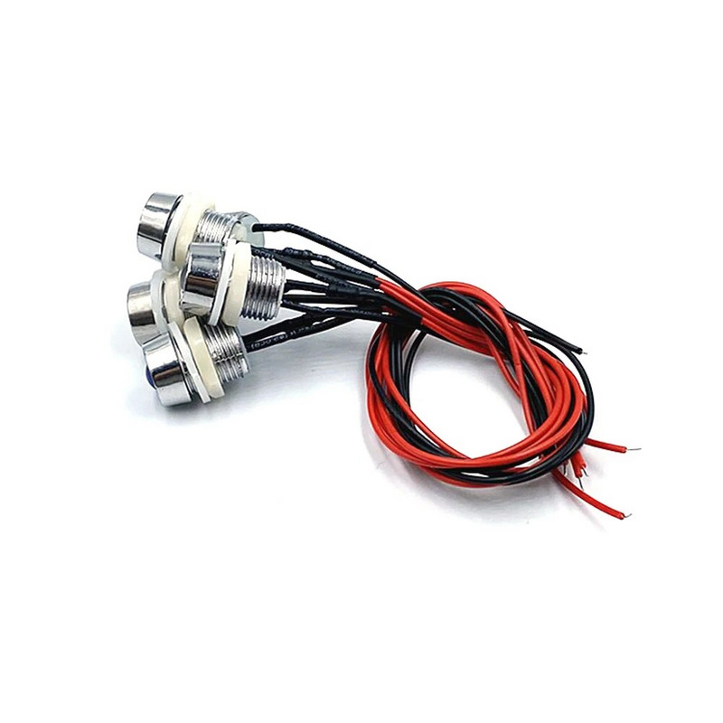 5db 8 mm-es előre bekábelezett LED-ek Izzó Ultra Bright Emitting Dióda jelzőlámpák 3V 5V6V 9V 12V 24V 36V 48V 110V 220V 12mm Paneltartó