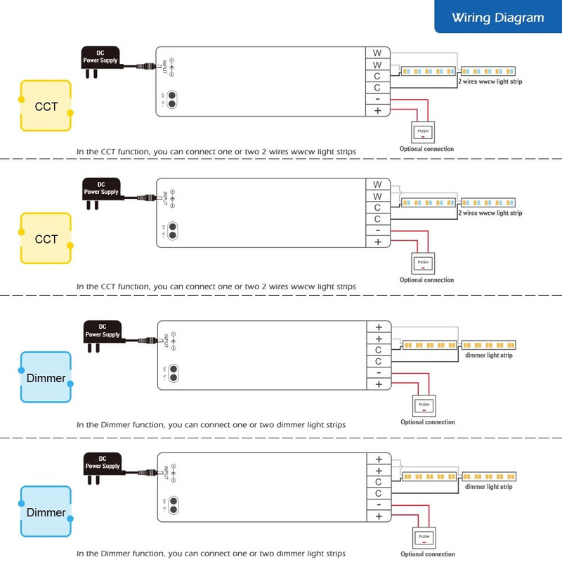 Priguši za zagrijavanje ZigBee 3.0 2 žice CCT/DIM kontroler LED trake Rad sa SmartThings aplikacijom Alexa Smartlife Glasovni RF daljinski upravljač