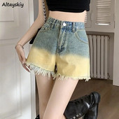 Ljeto Traper kratke hlače s kićankama Žene Chic Y2k Djevojke Ulzzang High Street College Fashion Distressed Harajuku Hotsweet Dating