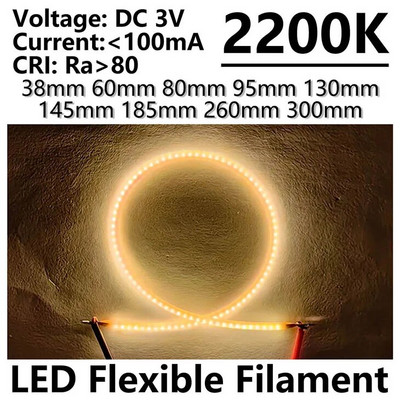 5 komada DC3V 38 mm 60 mm 80 mm 130 mm 145 mm 185 mm 260 mm 300 mm Dijelovi LED žarulje sa žarnom niti LED diode sa fleksibilnom žarnom niti Retro Edison žarulja