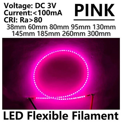 5 komada DC3V 38 mm 60 mm 80 mm 130 mm 145 mm 185 mm 260 mm 300 mm Dijelovi LED žarulje sa žarnom niti LED diode sa fleksibilnom žarnom niti Retro Edison žarulja