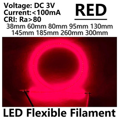 5 komada DC3V 38 mm 60 mm 80 mm 130 mm 145 mm 185 mm 260 mm 300 mm Dijelovi LED žarulje sa žarnom niti LED diode sa fleksibilnom žarnom niti Retro Edison žarulja