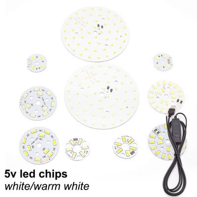 DC 5V usb okrugli izvor svjetla SMD 5730 LED čip Perle lampa 2w 3w 5w 10W površina Žarulja s mogućnošću prigušivanja jednobojna DIY bijela topla bijela