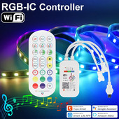 Tuya Smart Life APP WS2811 WS2812B LED-riba WiFi ja BLE juhtmevaba kaugjuhtimispult Nutikas kodutöö Alexa Google Home DC5-12V