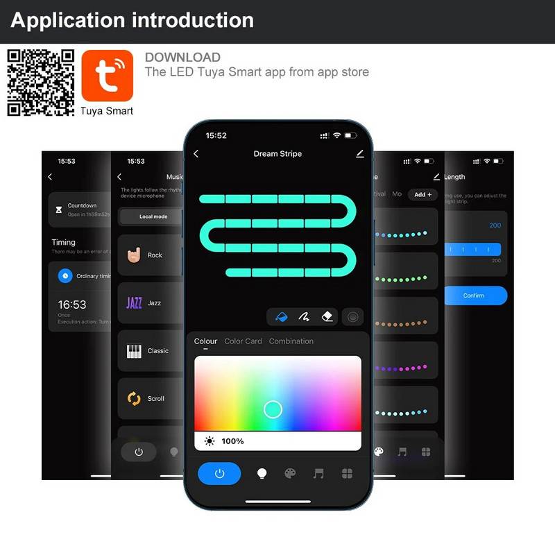 Tuya Smart Life APP WS2811 WS2812B LED-riba WiFi ja BLE juhtmevaba kaugjuhtimispult Nutikas kodutöö Alexa Google Home DC5-12V