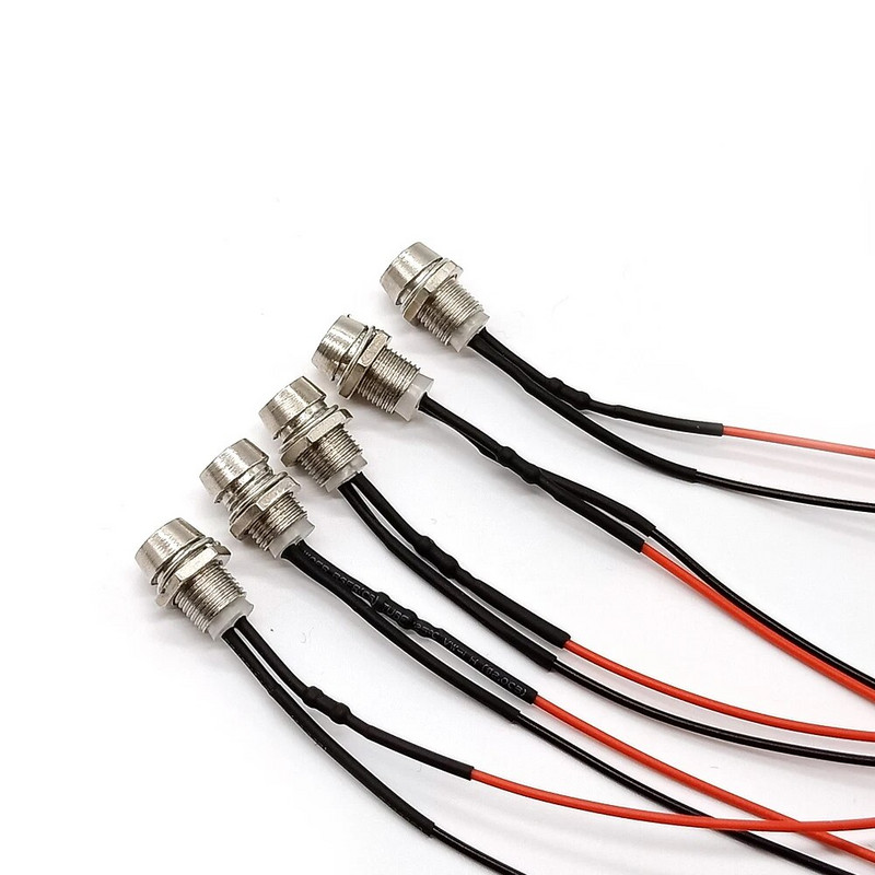 5db 5 mm-es előre bekábelezett LED-ek Izzó Ultra Bright Emitting Dióda jelzőlámpák 3V 5V6V 9V 12V 24V 36V 48V 110V 220V 8mm panelre szerelhető