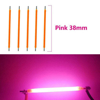 20Pcs Dc 3v 12v 57v 38MM Cob Led žarna nit 2200k Bijela Plava Crvena Ružičasta Edison žarulja Dijelovi Lampa Žarulja sa žarnom niti Dodaci Diode