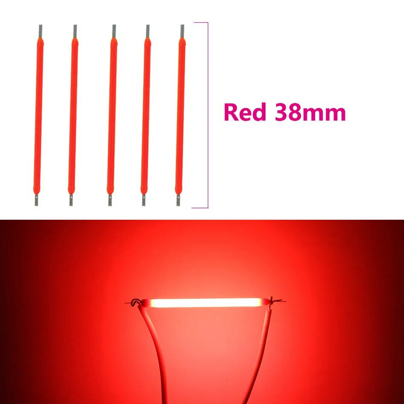 20Pcs Dc 3v 12v 57v 38MM Cob Led žarna nit 2200k Bijela Plava Crvena Ružičasta Edison žarulja Dijelovi Lampa Žarulja sa žarnom niti Dodaci Diode