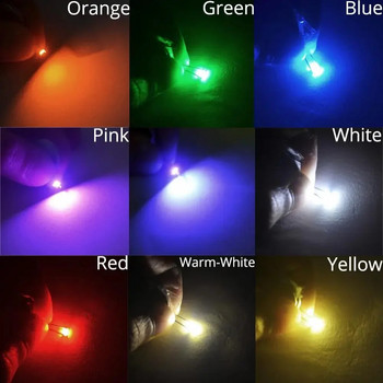 100X 1206 SMD SMT Λευκό Κόκκινο Πράσινο Μπλε Κίτρινο Ροζ Πορτοκαλί Super Bright Chip Light Bead Lamp LED Emitting Diodes Atmosphere