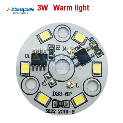 10db/tétel LED chip lámpa izzóhoz 3W SMD 2835 kerek fénygyöngyök AC 220V izzóchip világító spotlámpa