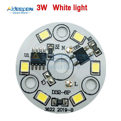 10db/tétel LED chip lámpa izzóhoz 3W SMD 2835 kerek fénygyöngyök AC 220V izzóchip világító spotlámpa
