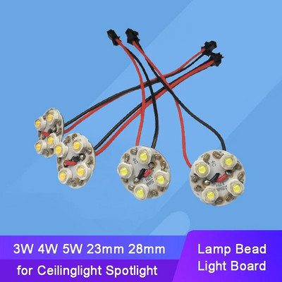 Светодиод с висока яркост 3W 4W 5W Топло бяла лампа с мъниста Светлинна дъска Крушка Кръгъл източник на светлина