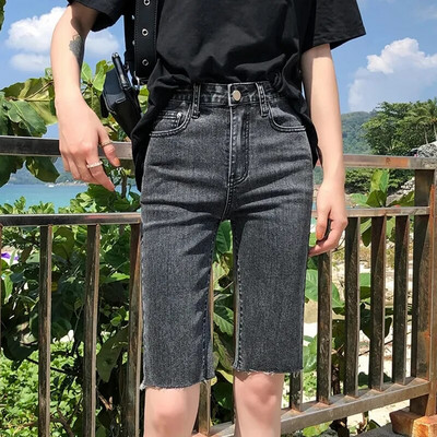 Rimocy 2022. Ženske traper kratke hlače Ljeto uz tijelo Biker kratke hlače visokog struka Ženske ulične jeans kratke hlače do koljena Ženske