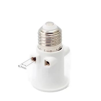 1 бр. Европейски двоен адаптер от EU към E27 LED крушка 2EU Plug Converter Основа на държача на лампата Винт Гнездо за светлина Бял