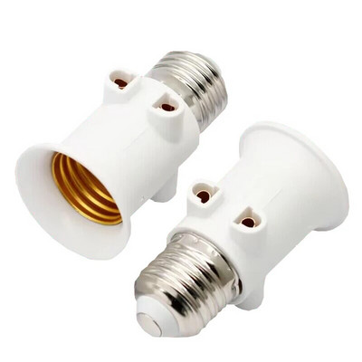 1 бр. Европейски двоен адаптер от EU към E27 LED крушка 2EU Plug Converter Основа на държача на лампата Винт Гнездо за светлина Бял