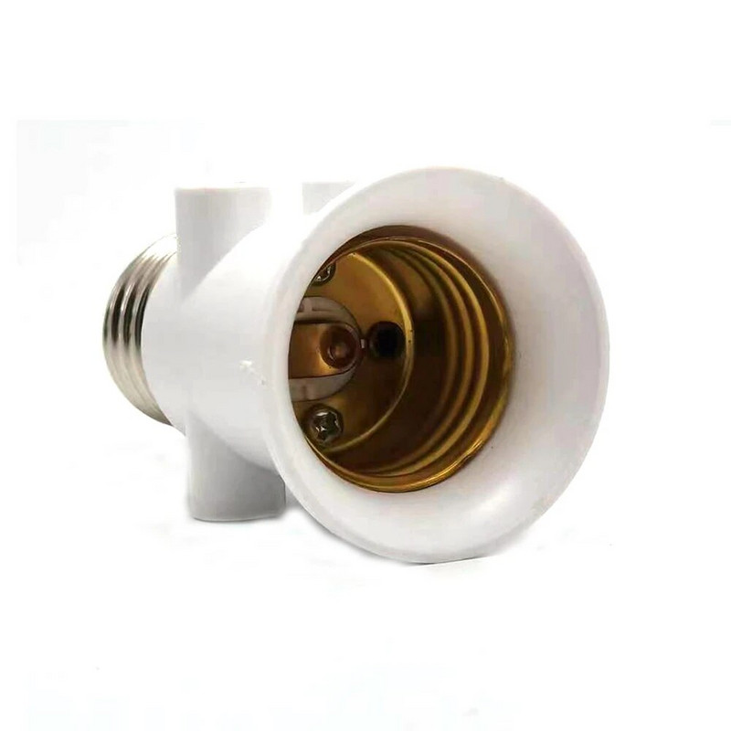 1 tk Euroopa topelt EU kuni E27 LED pirni adapter 2EU pistiku muunduri baasi lambipesa kruvi valguse pistikupesa valge