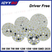 1 DB illesztőprogram-mentes LED-es lámpatábla 18W 15W 12W 9W 7W 5W 3W SMD 2835 Chip AC 220V-240V LED alsó lámpa világítás spotlámpa