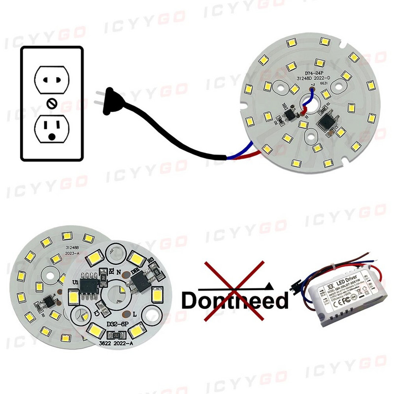 1 DB illesztőprogram-mentes LED-es lámpatábla 18W 15W 12W 9W 7W 5W 3W SMD 2835 Chip AC 220V-240V LED alsó lámpa világítás spotlámpa
