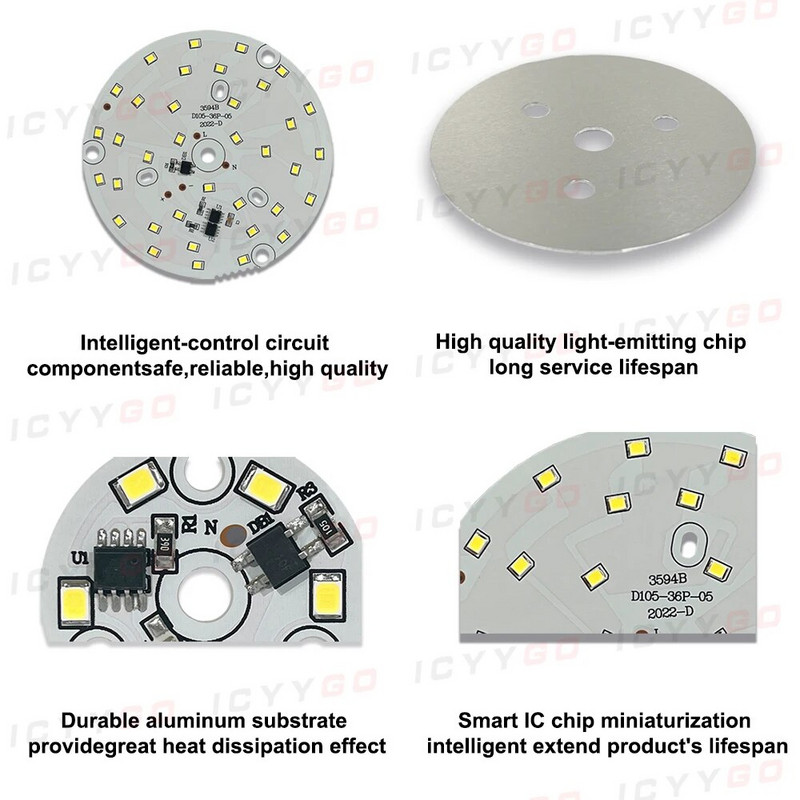 1 DB illesztőprogram-mentes LED-es lámpatábla 18W 15W 12W 9W 7W 5W 3W SMD 2835 Chip AC 220V-240V LED alsó lámpa világítás spotlámpa