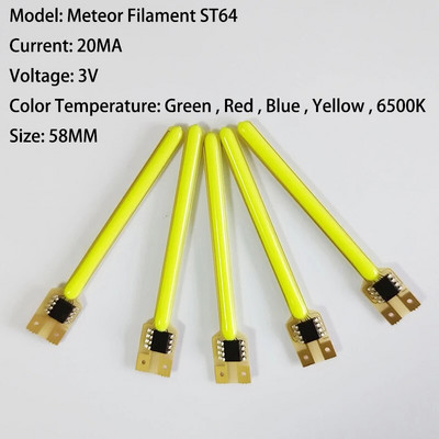 1 buc. Filament de meteorit 20MA 58MM ST64 3V Filament ceramic complet luminos Filament LED creativ