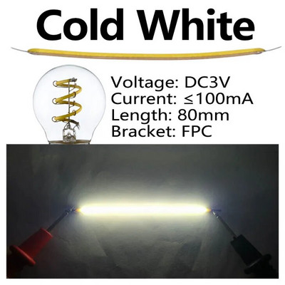 10 buc. 80 mm diodă cu filament flexibil RGB LED cu filament bec diodă pentru lampă DC3V 100mA piese pentru bec Edison accesorii cu mărgele pentru lampă