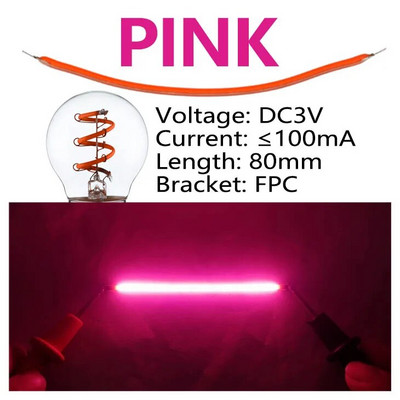10 buc. 80 mm diodă cu filament flexibil RGB LED cu filament bec diodă pentru lampă DC3V 100mA piese pentru bec Edison accesorii cu mărgele pentru lampă