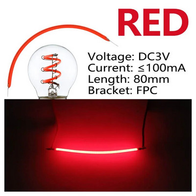 10 buc. 80 mm diodă cu filament flexibil RGB LED cu filament bec diodă pentru lampă DC3V 100mA piese pentru bec Edison accesorii cu mărgele pentru lampă