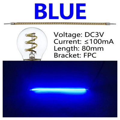 10 buc. 80 mm diodă cu filament flexibil RGB LED cu filament bec diodă pentru lampă DC3V 100mA piese pentru bec Edison accesorii cu mărgele pentru lampă