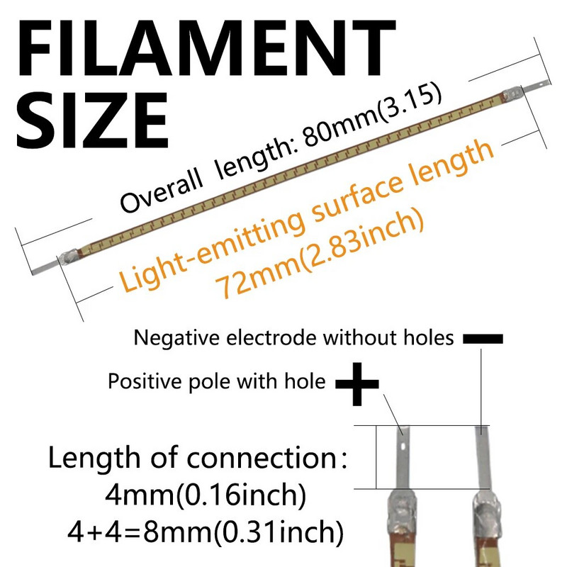 10 buc. 80 mm diodă cu filament flexibil RGB LED cu filament bec diodă pentru lampă DC3V 100mA piese pentru bec Edison accesorii cu mărgele pentru lampă