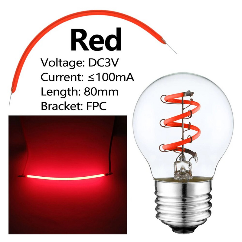 10 buc. 80 mm diodă cu filament flexibil RGB LED cu filament bec diodă pentru lampă DC3V 100mA piese pentru bec Edison accesorii cu mărgele pentru lampă