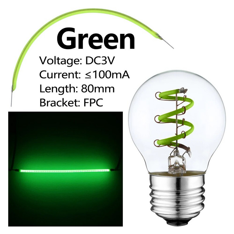 10 buc. 80 mm diodă cu filament flexibil RGB LED cu filament bec diodă pentru lampă DC3V 100mA piese pentru bec Edison accesorii cu mărgele pentru lampă