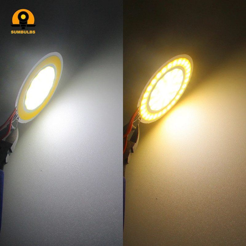 Új üzlet promóciós 82 mm-es kerek, kétszínű LED COB dióda a fedélzeten 12V 3000K 6500K 4w barkácsolás beltéri kültéri izzóhoz