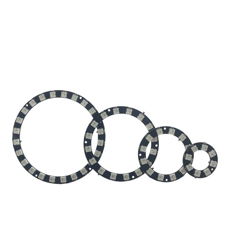 1db DC5V WS2812 5050 RGB LED kerek gyűrű 1 8 12 16 24 bites SMD5050 RGB LED színes lámpa okos integrált meghajtókkal