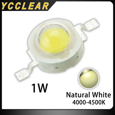 LED мъниста 1W Естествено бяло 4000-5500K 3-3.4V 300-350mA LED чипове за Направи си сам фенерче Downlight Прожектор Настолна лампа