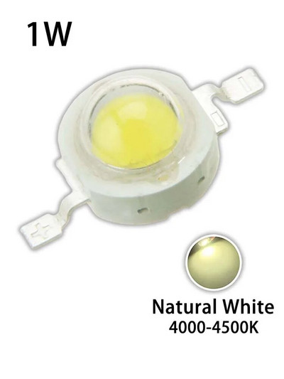 LED svjetleće perle 1W Prirodno bijela 4000-5500K 3-3.4V 300-350mA LED čipovi za DIY svjetiljku Downlight Reflektor Stolna svjetiljka